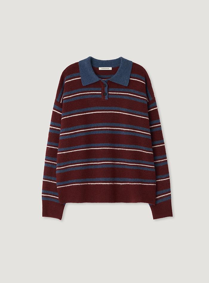 HERRY STRIPE KNIT_WINE