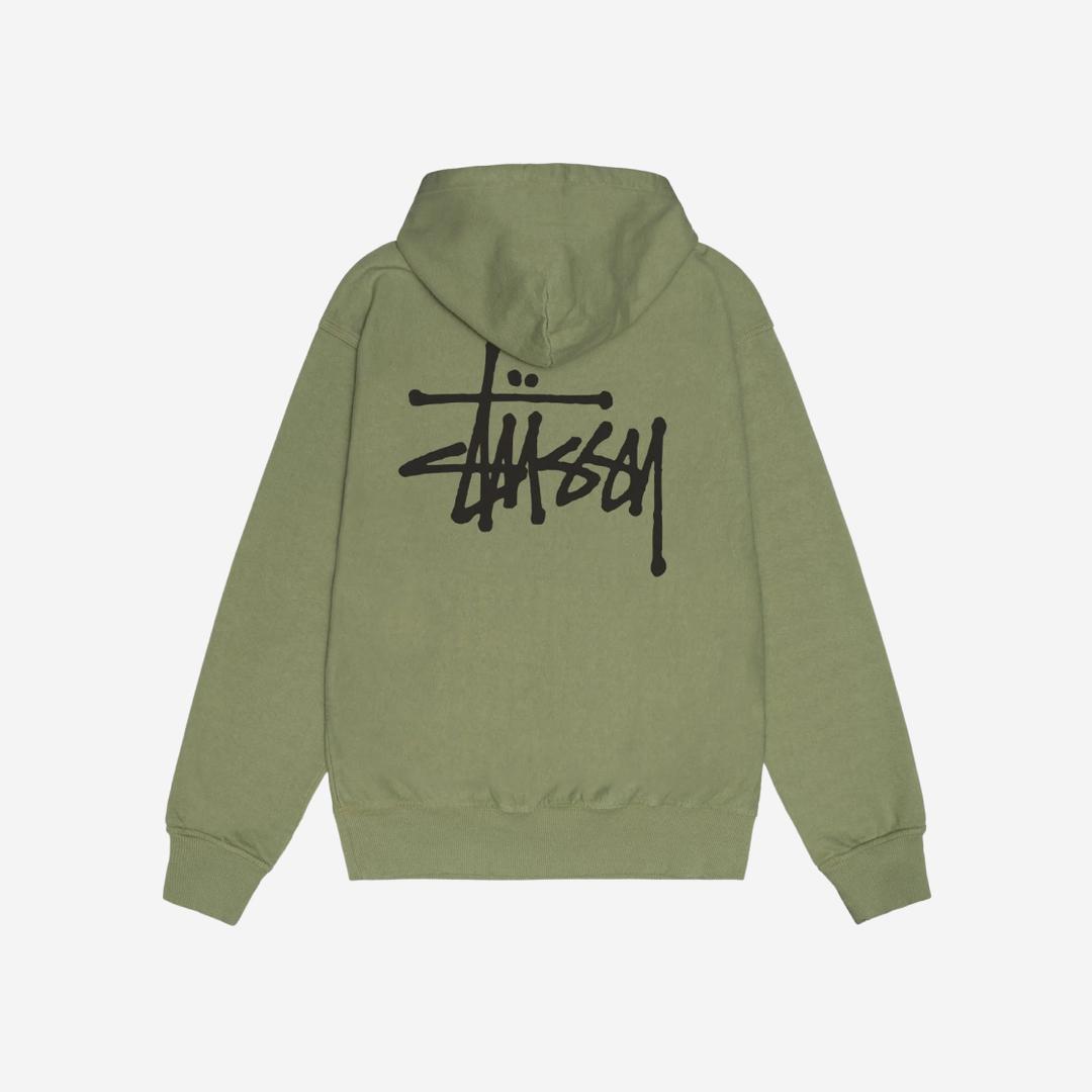 Stussy Basic Stussy Pigment Dyed Hoodie Artichoke