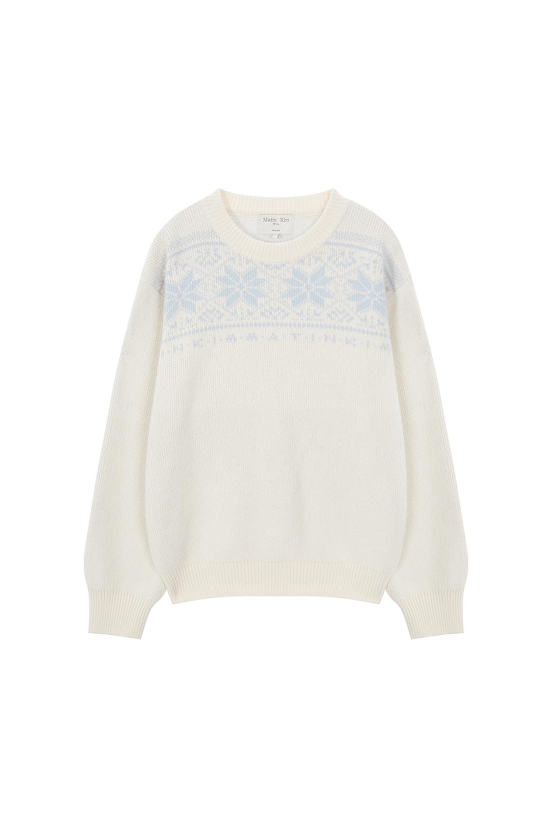 MATIN SNOWFLAKE KNIT SWEATER IN IVORY