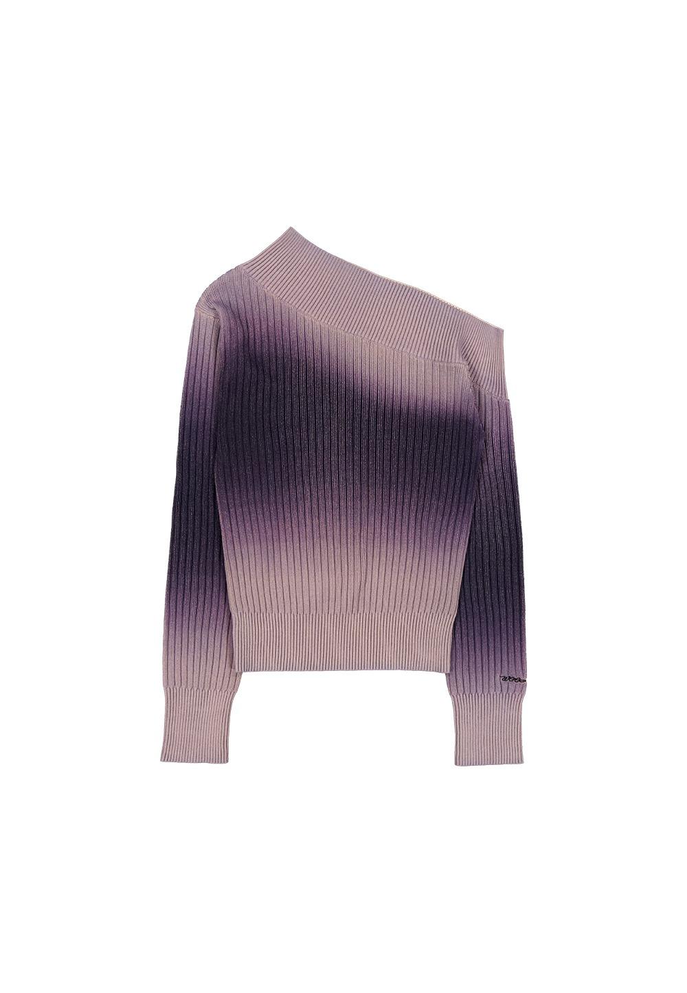 Spray One-Off Shoulder Knit - ASH BEIGE