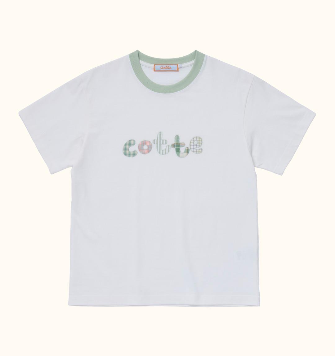 Cotte Check Applique T-Shirt(WHITE)