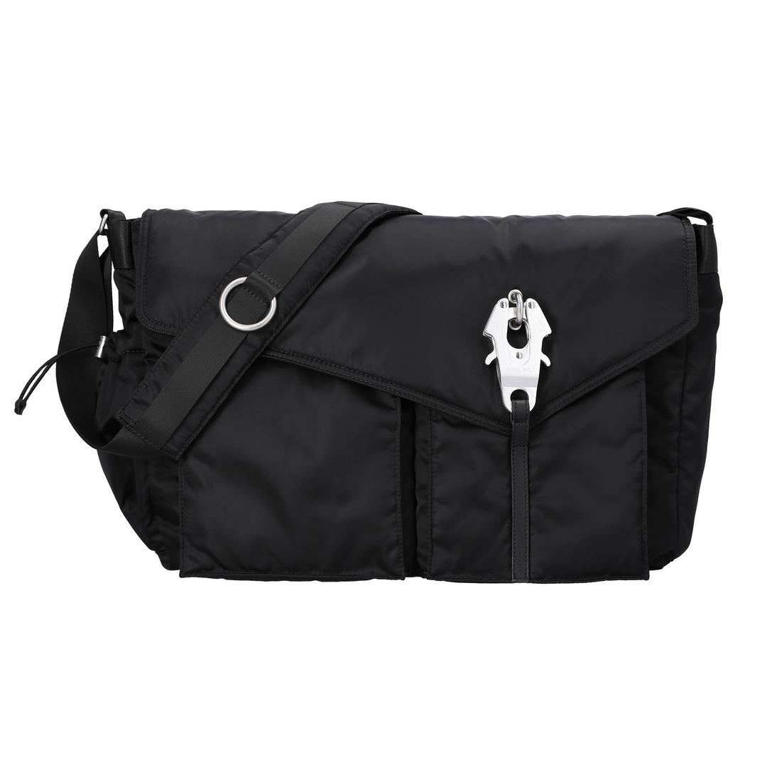 raven oblique messenger bag / black