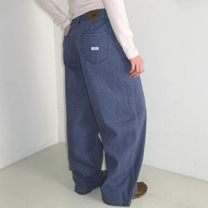 SOFT PIGMENT WIDE DENIM PANTS DEEP BLUE
