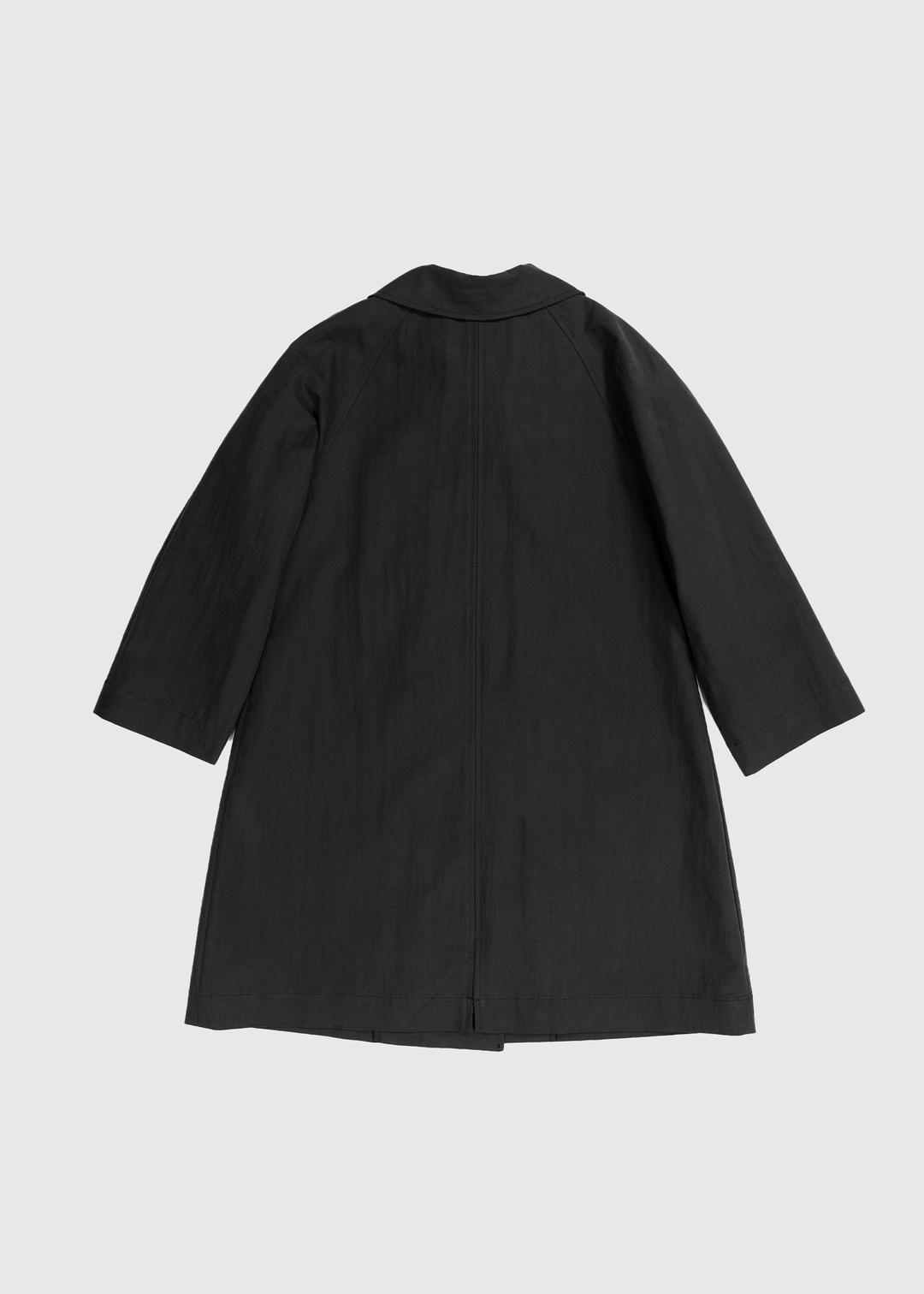 DOUBLE TINY ORGANIC TRENCH COAT - BLACK