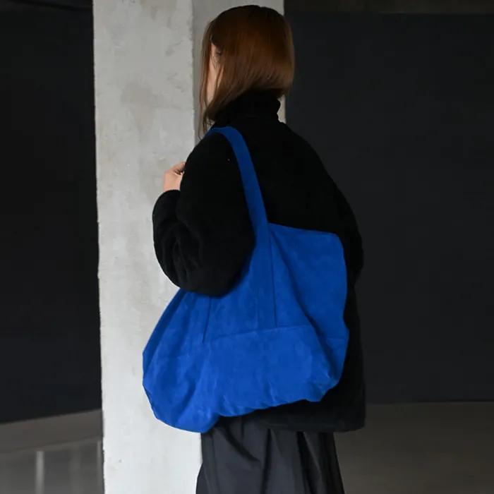 suede big tote (blue)