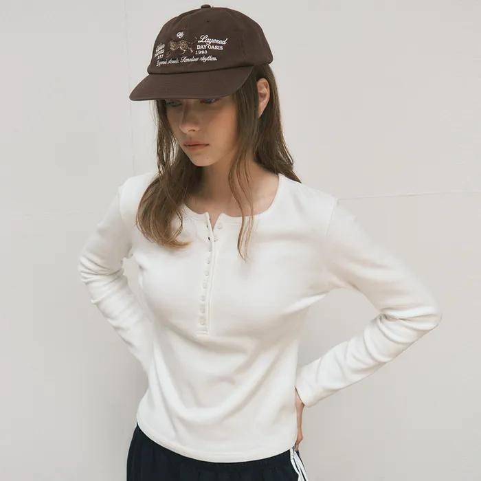 Hug Mood Henley Neck Long Sleeve_3COLOR(W25-TP42)