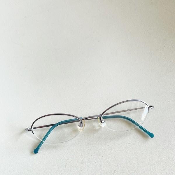 90s Silver Square Half-Rimmed Glasses