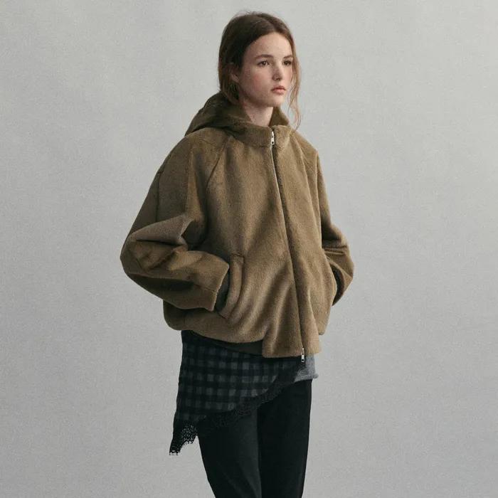 faux fur blouson (moss olive)