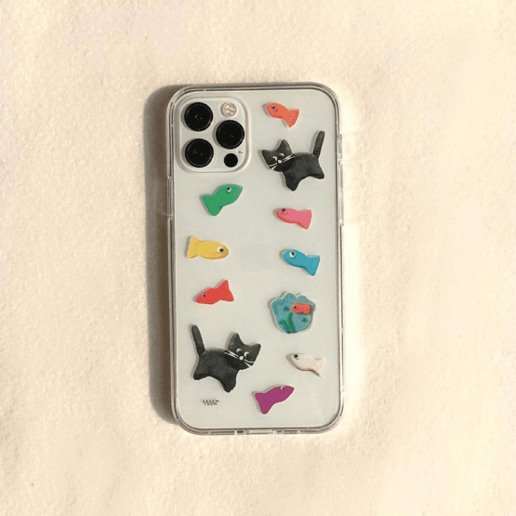 소솜룸 고양이와 물고기 젤하드 케이스