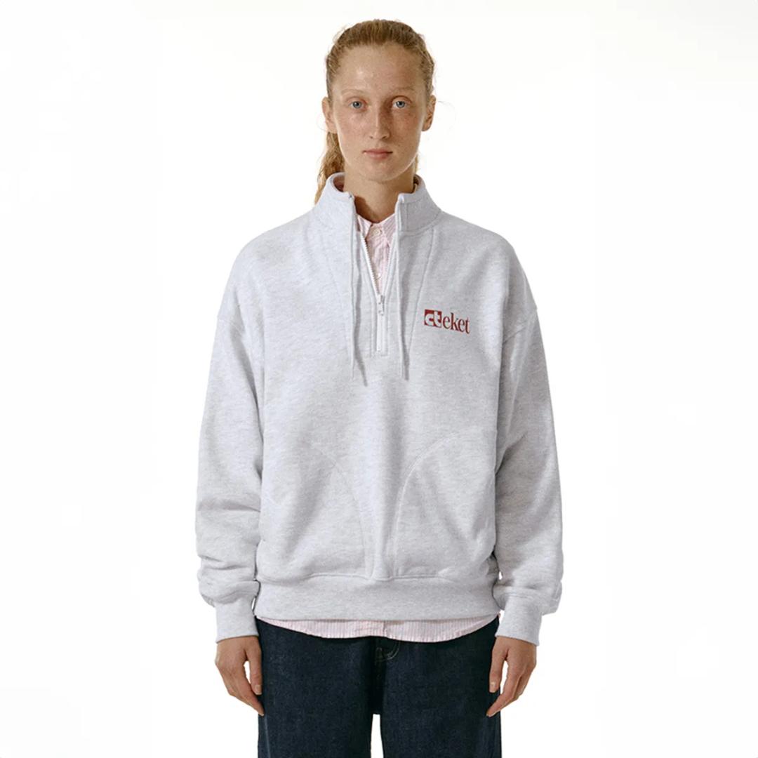 Plan Half Zip-Up Sweatshirt Melange Gray