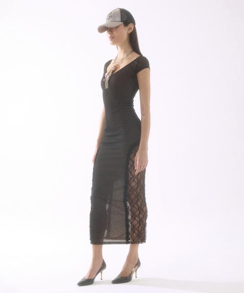 배디(BADEE)  Side Lace Sheer Dress Black - 사이즈 & 후기 | 무신사