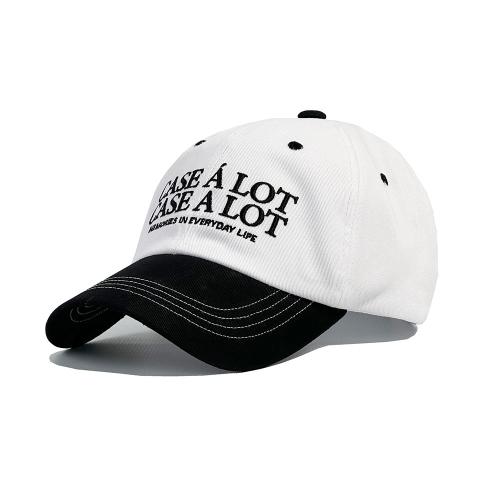 Slogon logo ball cap - white black