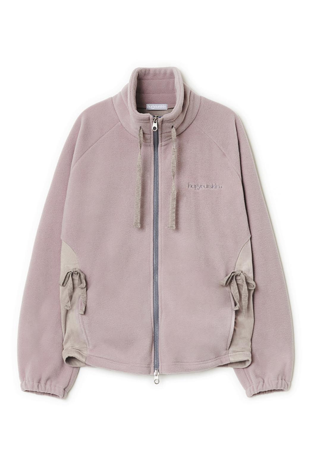 [11/28 예약배송] Draw string fleece zip-up (Pink)