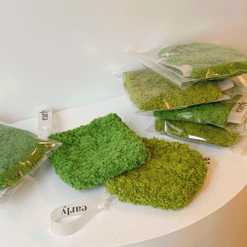 [2개이상할인] 그리너리 잔디코스터 이끼코스터 / greenery grass moss knitting coaster