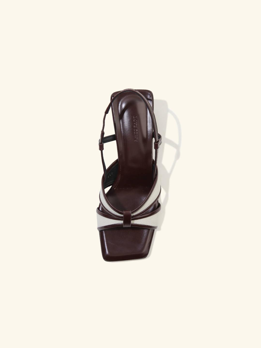 Antique slingback(canvas ver.) / 와인브라운 + 캔버스