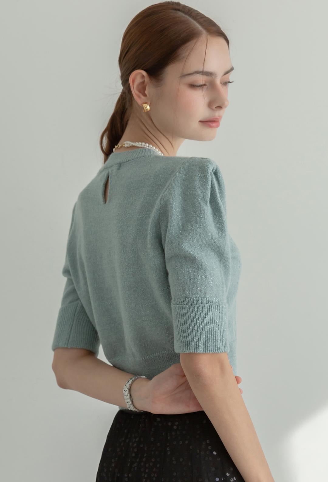 르니앤맥코이 퍼프숄더 라운드넥 반팔니트 ML10KN700FJY ML10KN700FJY