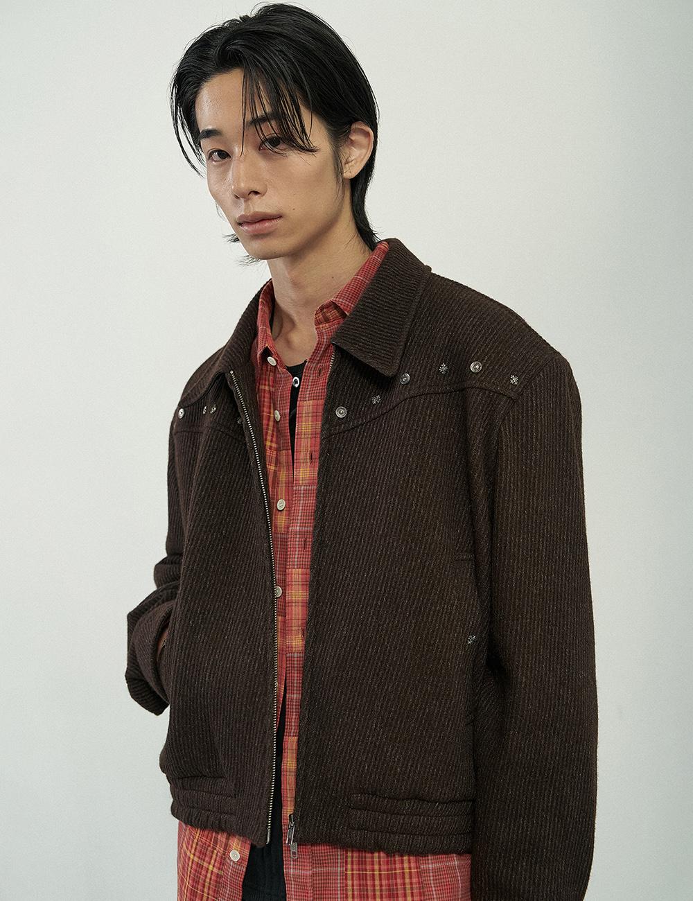 [9/23 예약배송] 울 웨스턴 블루종 자켓 (브라운)