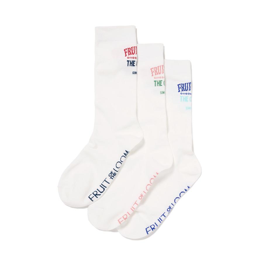 [3PACK] 오리지널 로고 자카드 크루삭스
