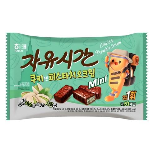 자유시간 미니 쿠키앤피스타치오, 408g, 1개 - 초코바/스니커즈 | 쿠팡
