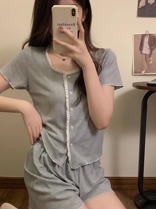 러시그레이 반팔 상하세트 파자마 잠옷
