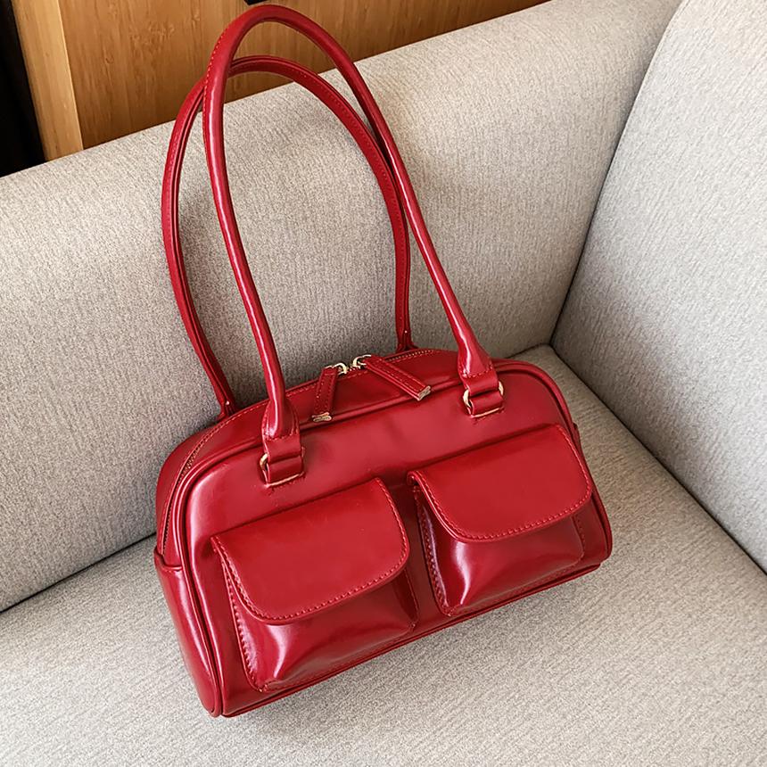 윤키 [윤키] 롱핸들 투포켓 숄더백 가성비 좋은 데일리 가방