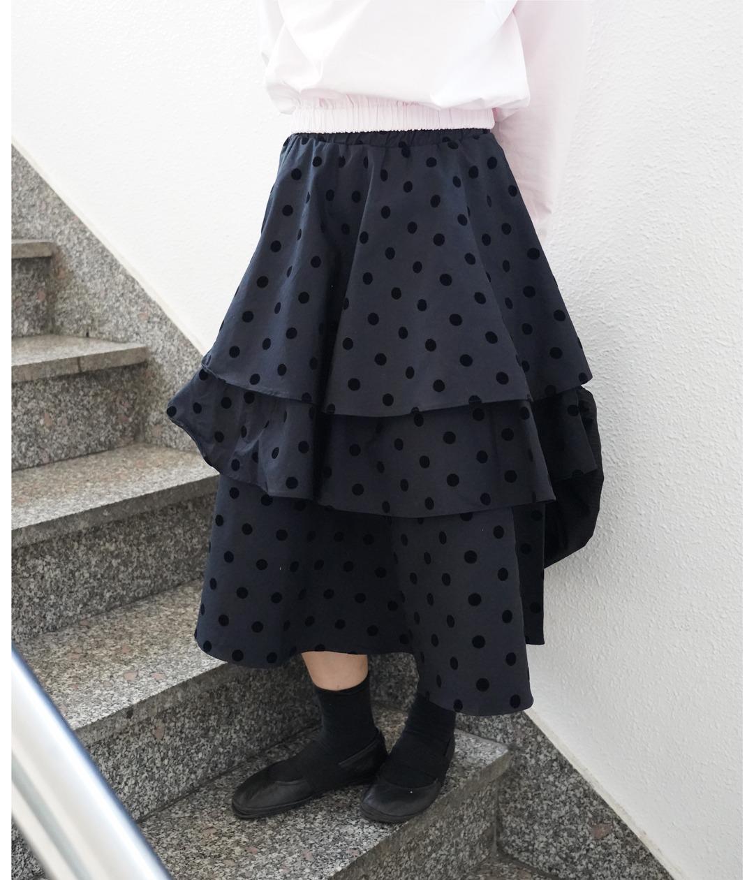 polka dot layered skirt