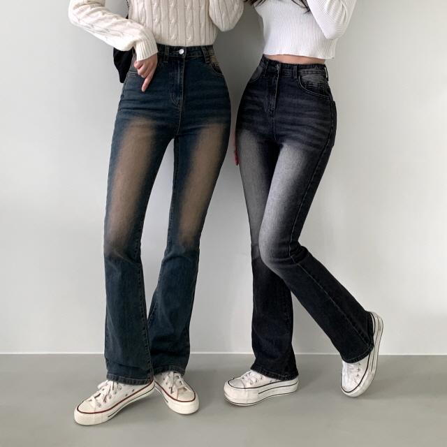 조이조이 [S~2XL/숏,기본,롱/JOYSMADE] 브론디 티어스 자체보정 봄 청바지 쫀득핏 빈티지 워싱 부츠컷 데님 팬츠