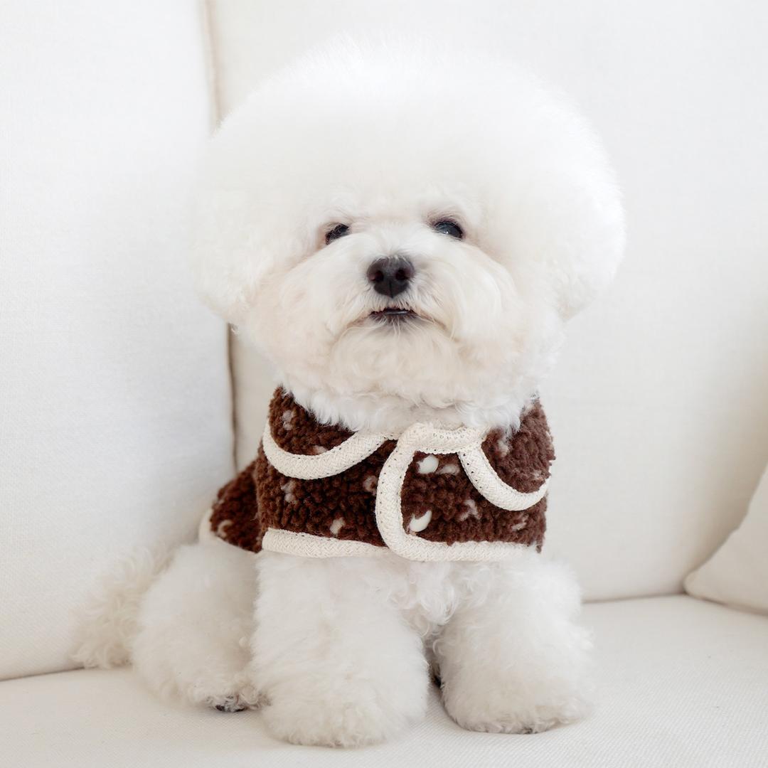 heart fleece coat (brown)