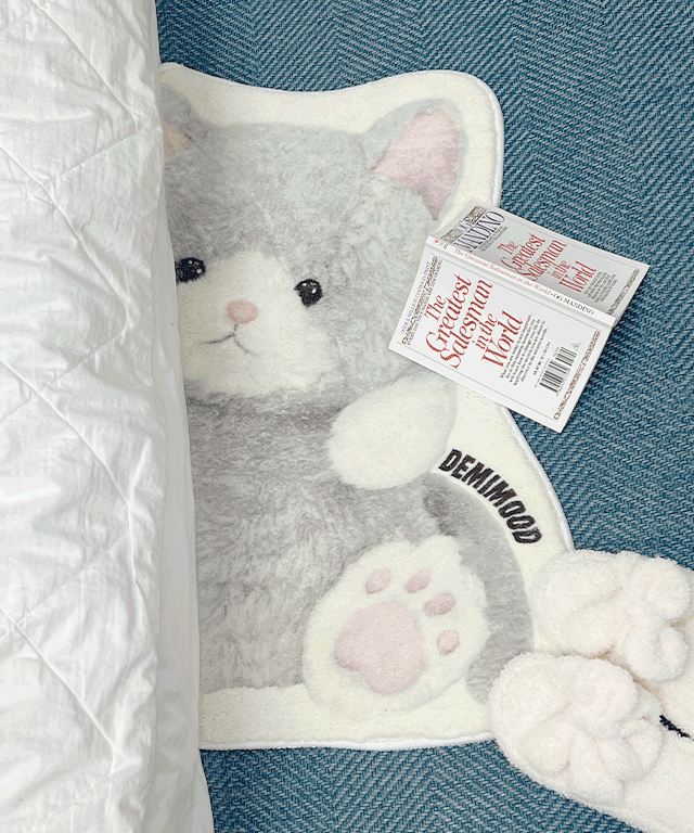 빼꼼 키티 고양이 극세사 발매트 러그 침실 주방