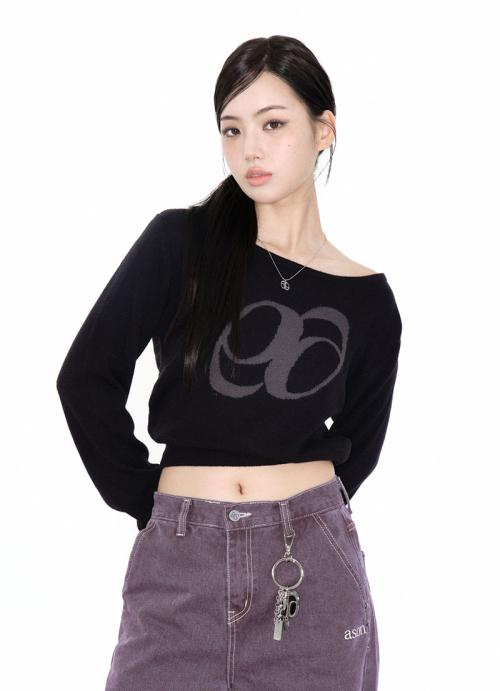 BOAT NECK KNIT / BLACK