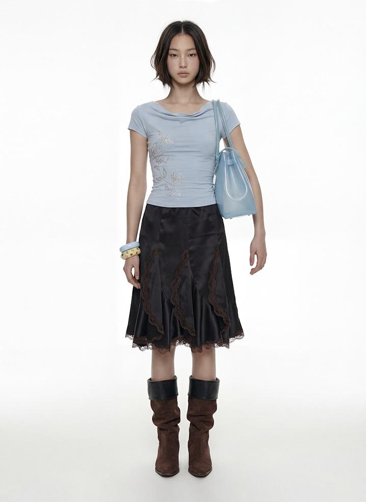 HOLY SATIN SKIRT (BLACK)