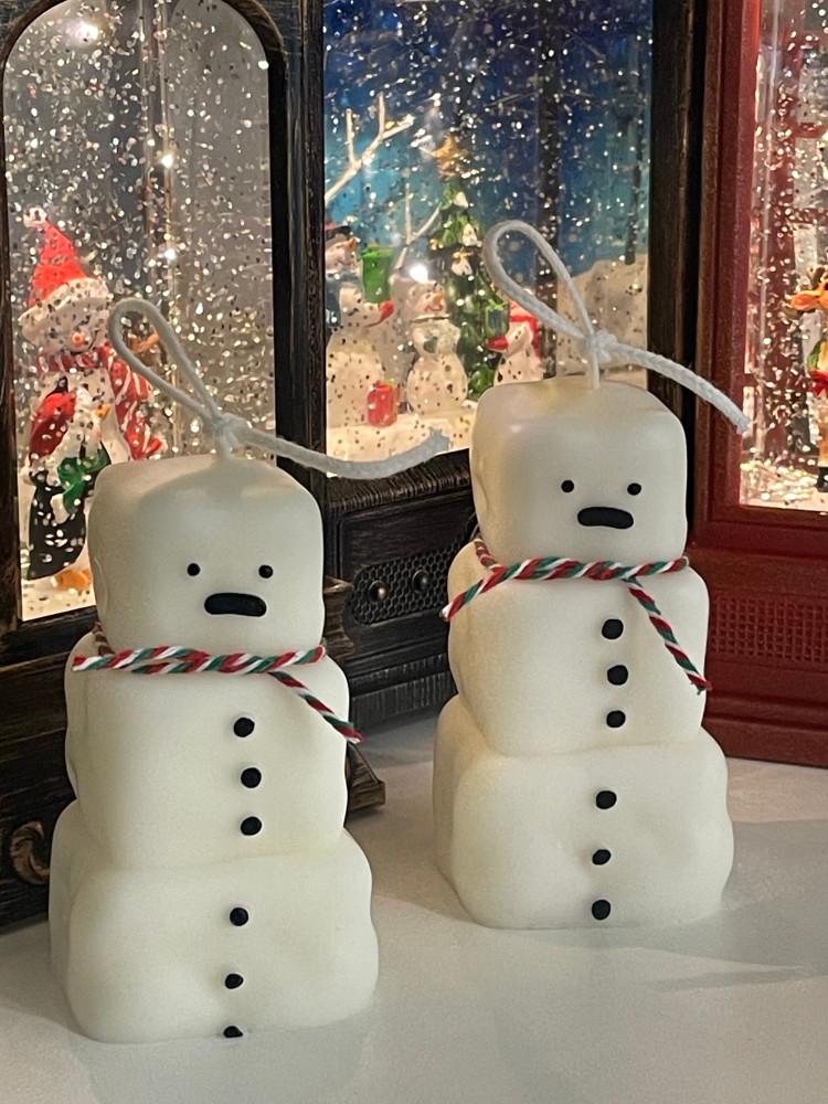 네모 3단 눈사람 캔들 크리스마스캔들 연말선물