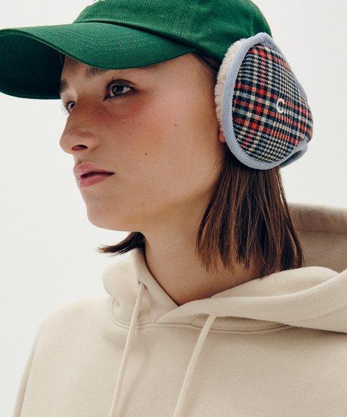 [22FW clove] Check Logo Earmuff (Red)