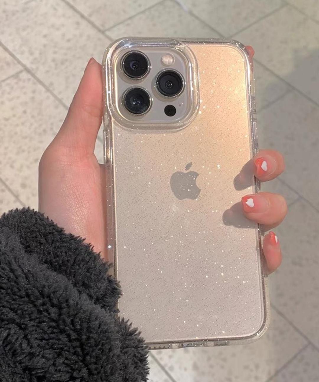 아이폰 투명 실버 글리터 반짝이 심플 감성 실리콘 유니크 키치 러블리 우정 친구 커플 귀여운 핸드폰 휴대폰 애플 폰 케이스 아이폰케이스 X 11 프로 12 미니 13 14 프로맥스