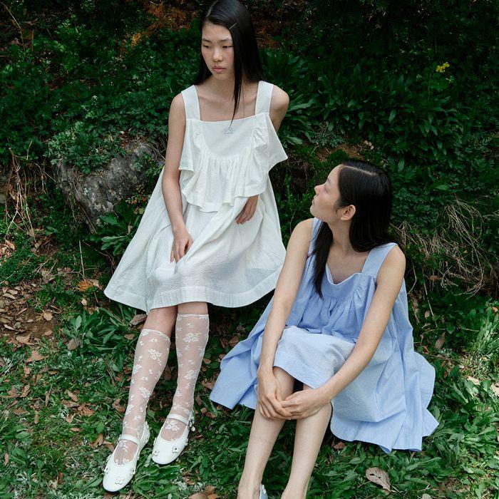 [X MINJUKIM] ROUND SHIRRING CANCAN DRESS - 2 colors