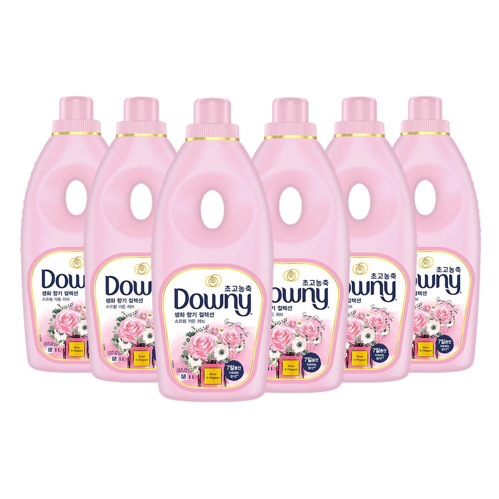 다우니 생화향기 컬렉션 스프링 가든 러브 초고농축 섬유유연제 본품 1L 6개
