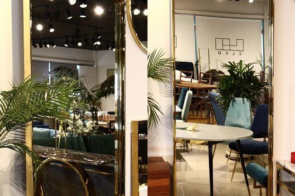 골드 육각 대형 와이드 전신거울 인테리어 벽걸이 현관 벽걸이 거울 CL236