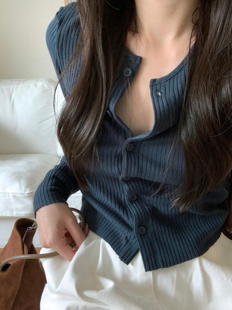 메리 골지 라운드 가디건 (3color)