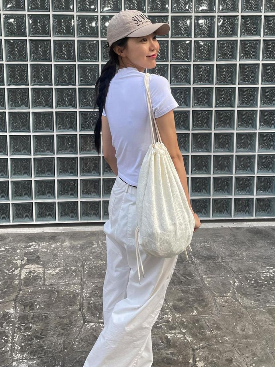 Logo jacquard gym sack_ivory