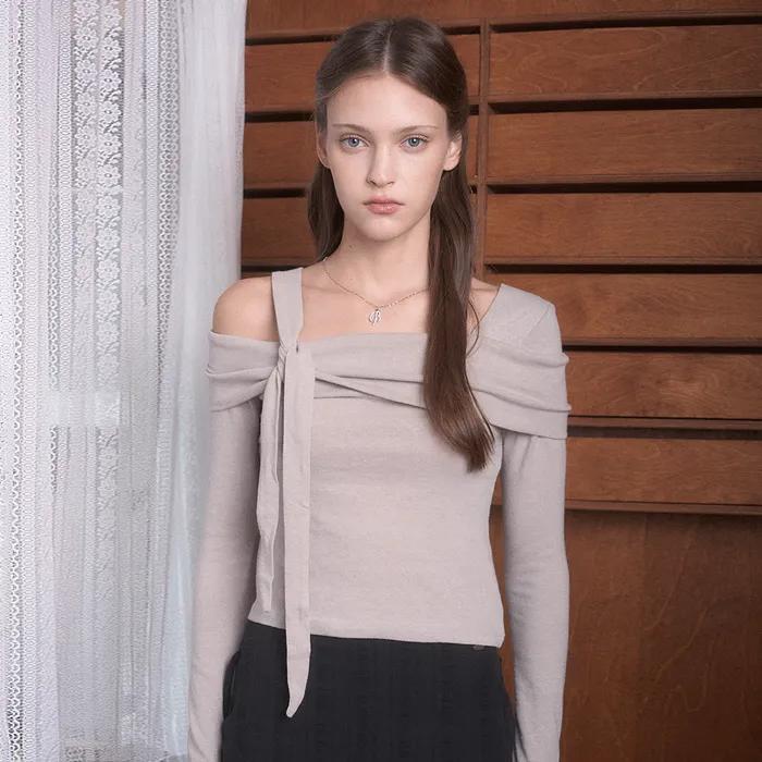 JOLI TIE LONG SLEEVE-CREAM BEIGE