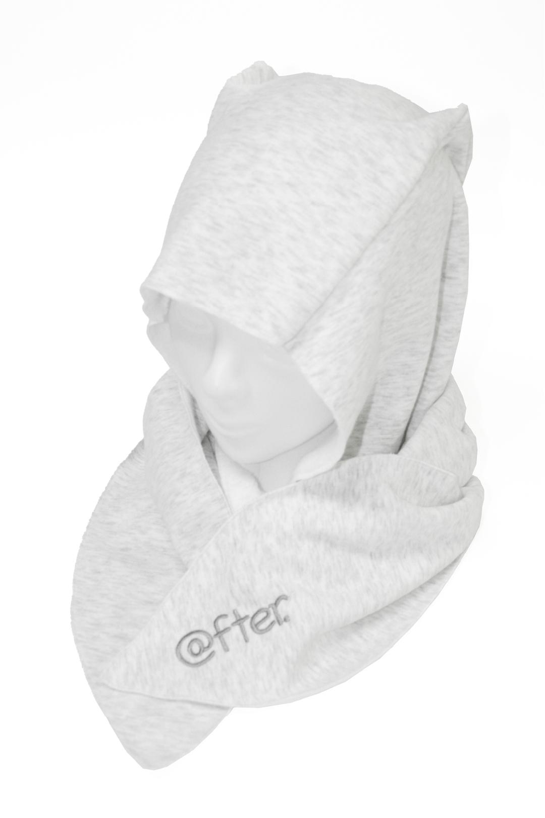 AFTER FUR HOOD MUFFLER (WHITE MELANGE)