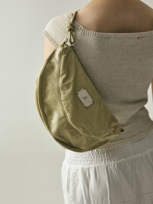 LEATHER CROSS POUCH BAG[BEIGE]
