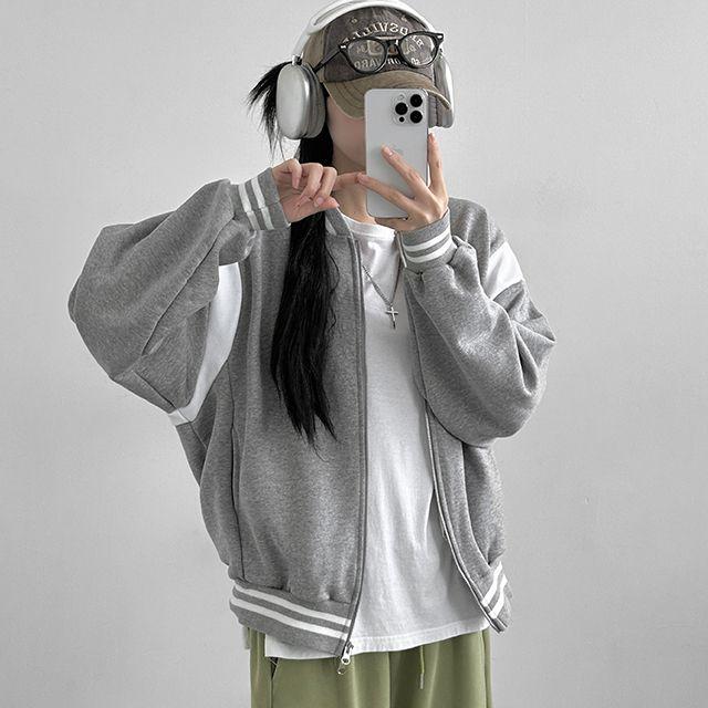 [자켓/아우터] 바시티 배색 야구점퍼_루너프_2