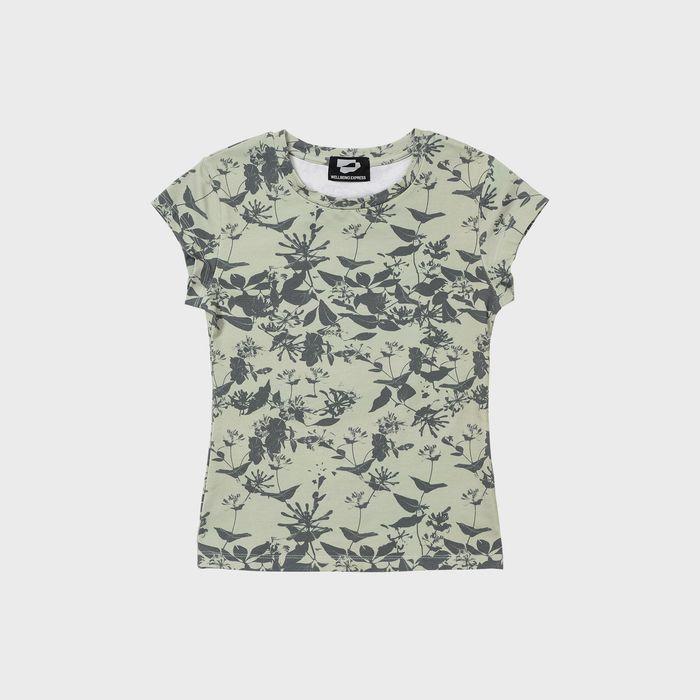 Garden Print Half Sleeve Leaf Green