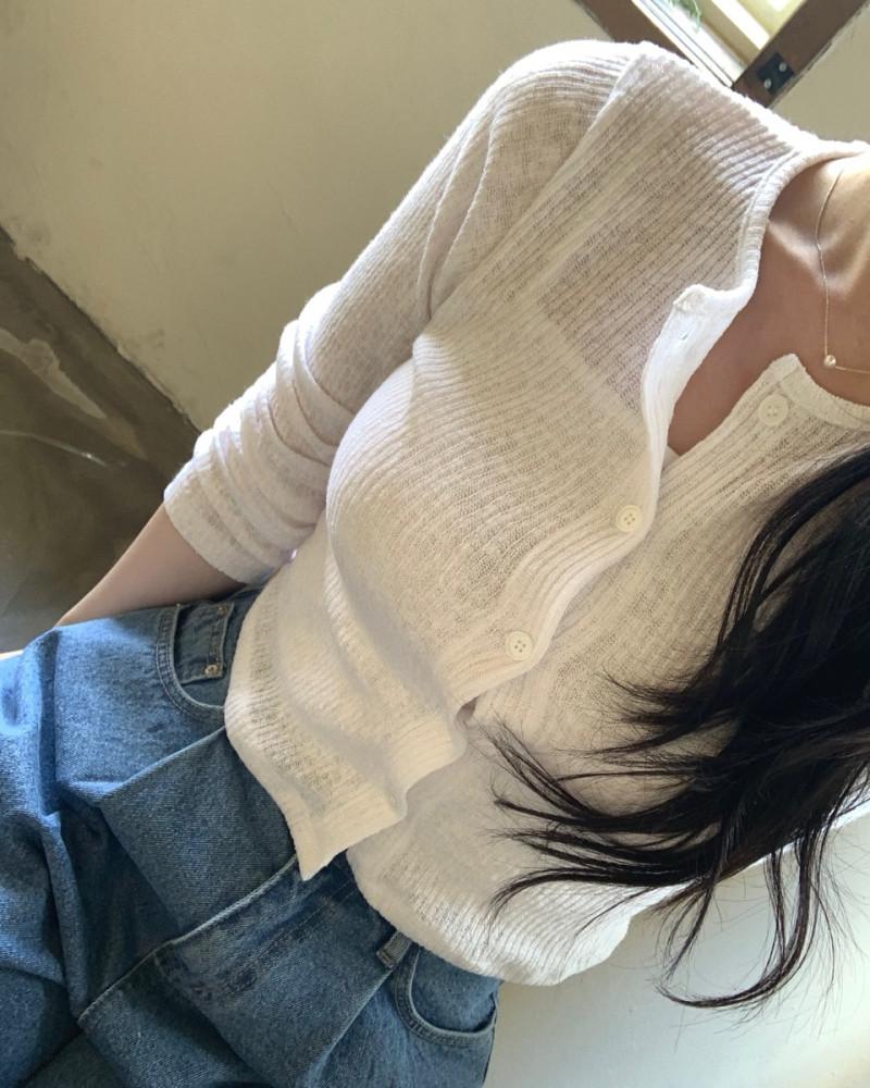 [프리마인] 코튼 썸머 크롭 가디건 2color