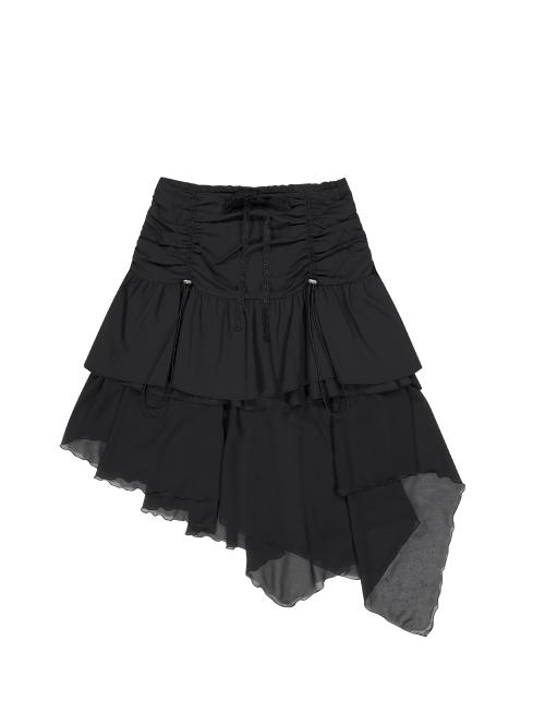뚜오미오(TUOMIO)  LAYERED CHIFFON SKIRT [BLACK] - 사이즈 & 후기 | 무신사
