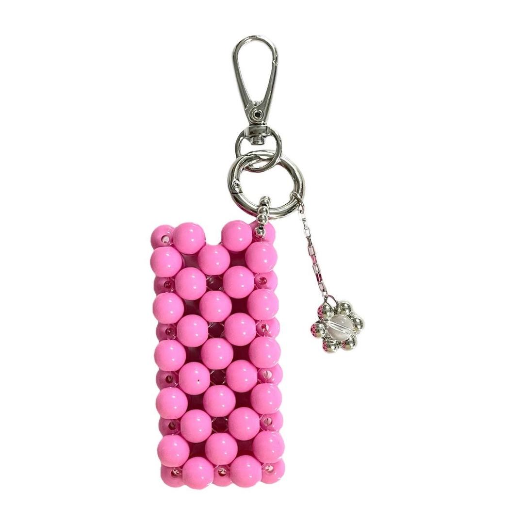 [r-o-m] Bead Bag Keyring 07.pink