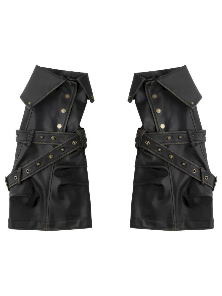 Faded Button Leather Leg Covers【s0000013963】