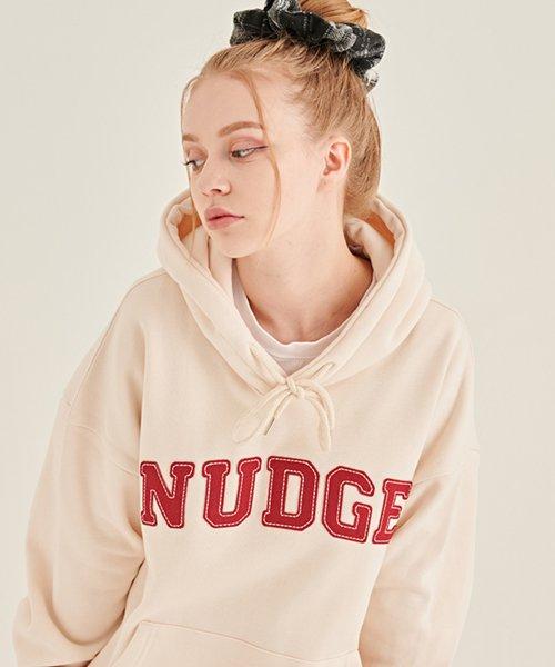 아치 스티치 로고 기모 후드티 (아이보리)