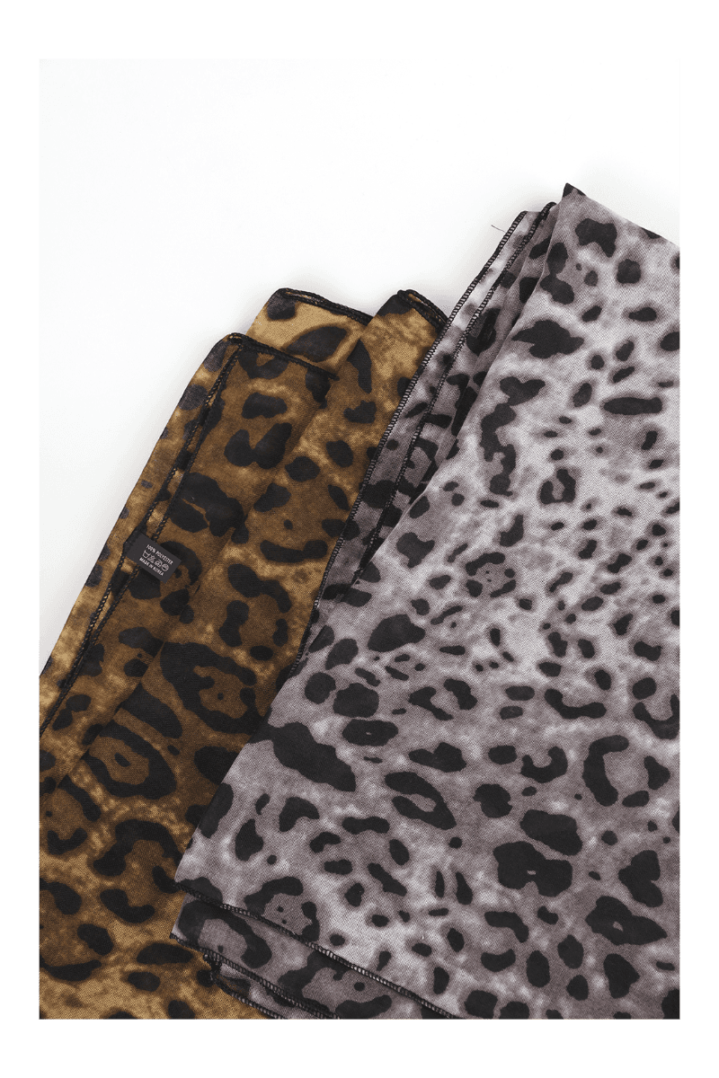 레오파드 쉬폰 머플러